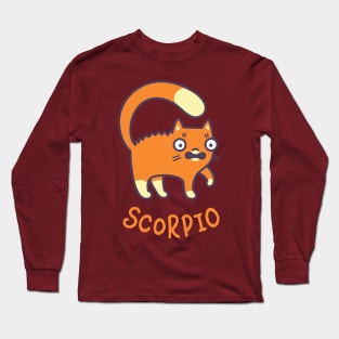 Funny Scorpio Cat Horoscope Tshirt - Astrology and Zodiac Gift Ideas! Long Sleeve T-Shirt